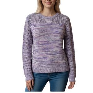 CALVIN KLEIN JEANS Violet Ombre Knit & Crochet Long Sleeve Sweater Size …